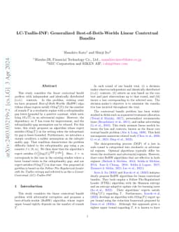 LC-Tsallis-INF: Generalized Best-of-Both-Worlds Linear Contextual
  Bandits
