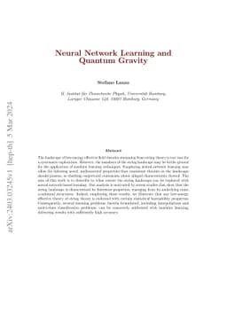 Neural Network Learning and Quantum Gravity