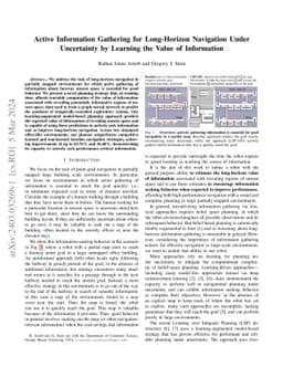 Active Information Gathering for Long-Horizon Navigation Under
  Uncertainty by Learning the Value of Information