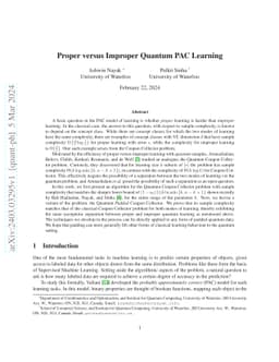Proper vs Improper Quantum PAC learning
