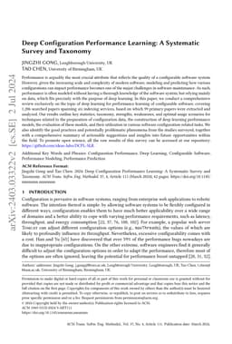 Deep Configuration Performance Learning: A Systematic Survey and
  Taxonomy