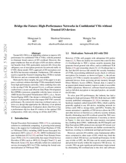Bridge the Future: High-Performance Networks in Confidential VMs without
  Trusted I/O devices