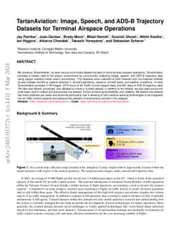 TartanAviation: Image, Speech, and ADS-B Trajectory Datasets for
  Terminal Airspace Operations