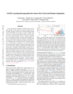 LEAD: Learning Decomposition for Source-free Universal Domain Adaptation