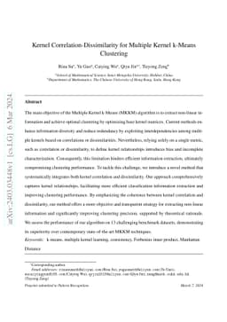 Kernel Correlation-Dissimilarity for Multiple Kernel k-Means Clustering