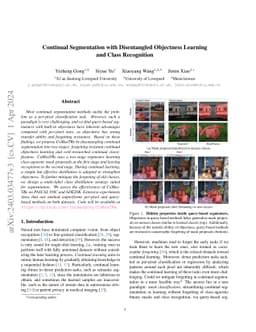 Continual Segmentation with Disentangled Objectness Learning and Class
  Recognition