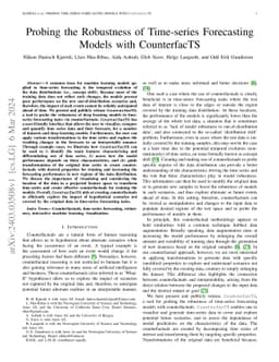 Probing the Robustness of Time-series Forecasting Models with
  CounterfacTS