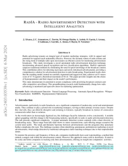 RADIA -- Radio Advertisement Detection with Intelligent Analytics