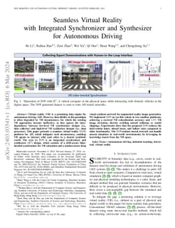 Seamless Virtual Reality with Integrated Synchronizer and Synthesizer
  for Autonomous Driving