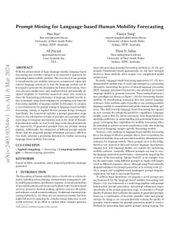 Prompt Mining for Language-based Human Mobility Forecasting