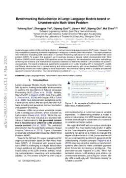 Benchmarking Hallucination in Large Language Models based on
  Unanswerable Math Word Problem