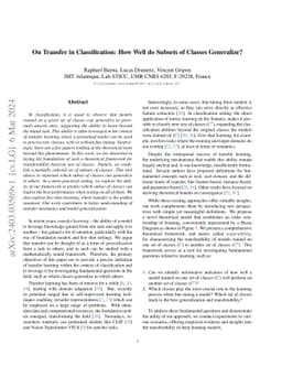 On Transfer in Classification: How Well do Subsets of Classes
  Generalize?