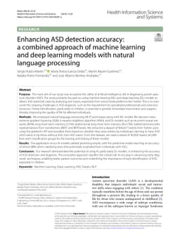 Enhancing ASD detection accuracy: a combined approach of machine
  learning and deep learning models with natural language processing