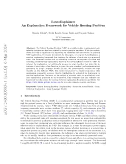 RouteExplainer: An Explanation Framework for Vehicle Routing Problem