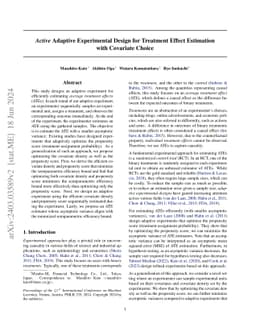 Active Adaptive Experimental Design for Treatment Effect Estimation with
  Covariate Choices