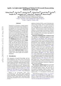 Apollo: A Lightweight Multilingual Medical LLM towards Democratizing
  Medical AI to 6B People