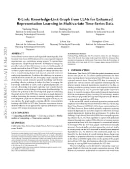 K-Link: Knowledge-Link Graph from LLMs for Enhanced Representation
  Learning in Multivariate Time-Series Data