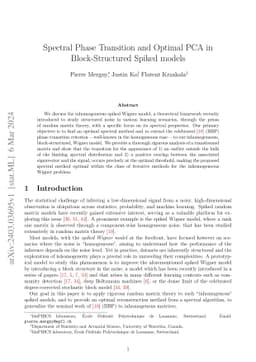 Spectral Phase Transition and Optimal PCA in Block-Structured Spiked
  models