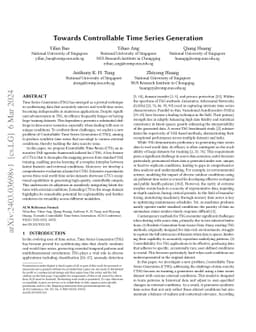 Towards Controllable Time Series Generation