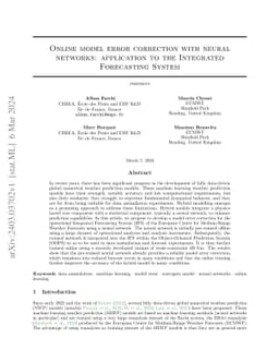 Online model error correction with neural networks: application to the
  Integrated Forecasting System