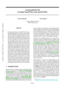 AcceleratedLiNGAM: Learning Causal DAGs at the speed of GPUs