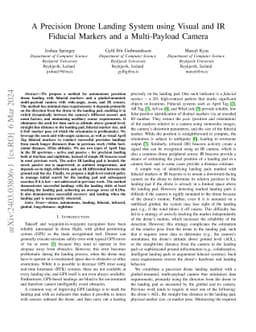 A Precision Drone Landing System using Visual and IR Fiducial Markers
  and a Multi-Payload Camera