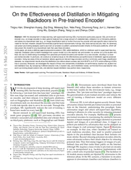 On the Effectiveness of Distillation in Mitigating Backdoors in
  Pre-trained Encoder