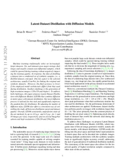 Latent Dataset Distillation with Diffusion Models