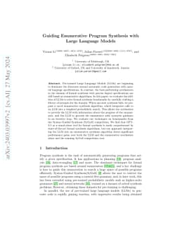 Guiding Enumerative Program Synthesis with Large Language Models