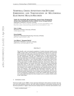 Temporal Cross-Attention for Dynamic Embedding and Tokenization of
  Multimodal Electronic Health Records