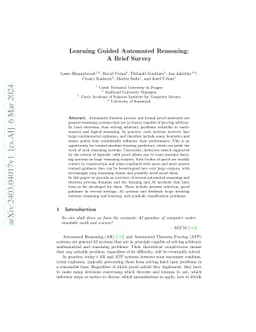 Learning Guided Automated Reasoning: A Brief Survey