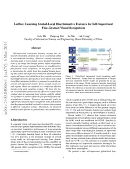 LoDisc: Learning Global-Local Discriminative Features for
  Self-Supervised Fine-Grained Visual Recognition