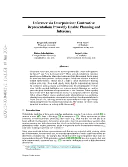 Inference via Interpolation: Contrastive Representations Provably Enable
  Planning and Inference