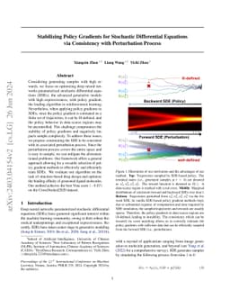 Stabilizing Policy Gradients for Stochastic Differential Equations via
  Consistency with Perturbation Process