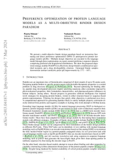 Preference optimization of protein language models as a multi-objective
  binder design paradigm