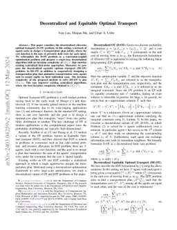 Decentralized and Equitable Optimal Transport