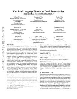 Can Small Language Models be Good Reasoners for Sequential
  Recommendation?