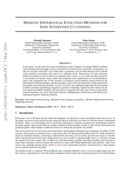 Memetic Differential Evolution Methods for Semi-Supervised Clustering