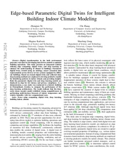 Edge-based Parametric Digital Twins for Intelligent Building Indoor
  Climate Modeling