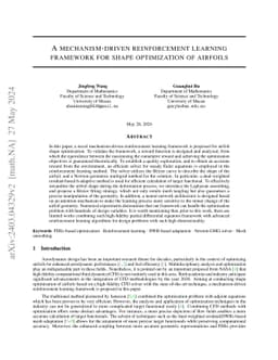 A mechanism-driven reinforcement learning framework for shape
  optimization of airfoils