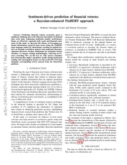 Sentiment-driven prediction of financial returns: a Bayesian-enhanced
  FinBERT approach