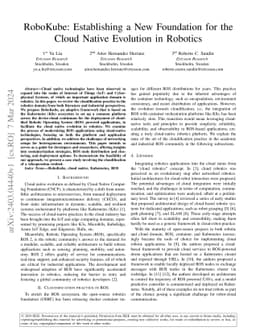 RoboKube: Establishing a New Foundation for the Cloud Native Evolution
  in Robotics