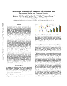 Disentangled Diffusion-Based 3D Human Pose Estimation with Hierarchical
  Spatial and Temporal Denoiser