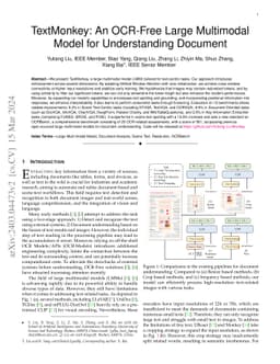 TextMonkey: An OCR-Free Large Multimodal Model for Understanding
  Document
