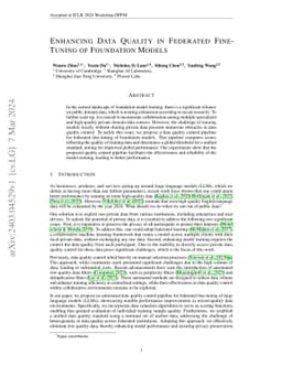 Enhancing Data Quality in Federated Fine-Tuning of Foundation Models