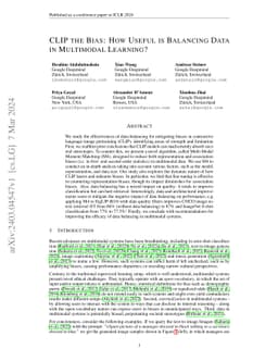 CLIP the Bias: How Useful is Balancing Data in Multimodal Learning?