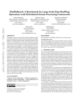 ShuffleBench: A Benchmark for Large-Scale Data Shuffling Operations with
  Distributed Stream Processing Frameworks