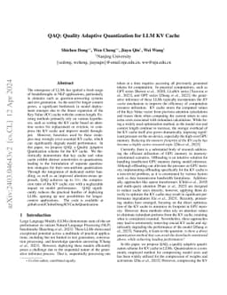 QAQ: Quality Adaptive Quantization for LLM KV Cache