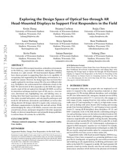 Exploring the Design Space of Optical See-through AR Head-Mounted
  Displays to Support First Responders in the Field