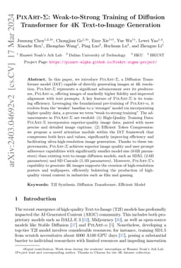 PixArt-Σ: Weak-to-Strong Training of Diffusion Transformer for 4K
  Text-to-Image Generation